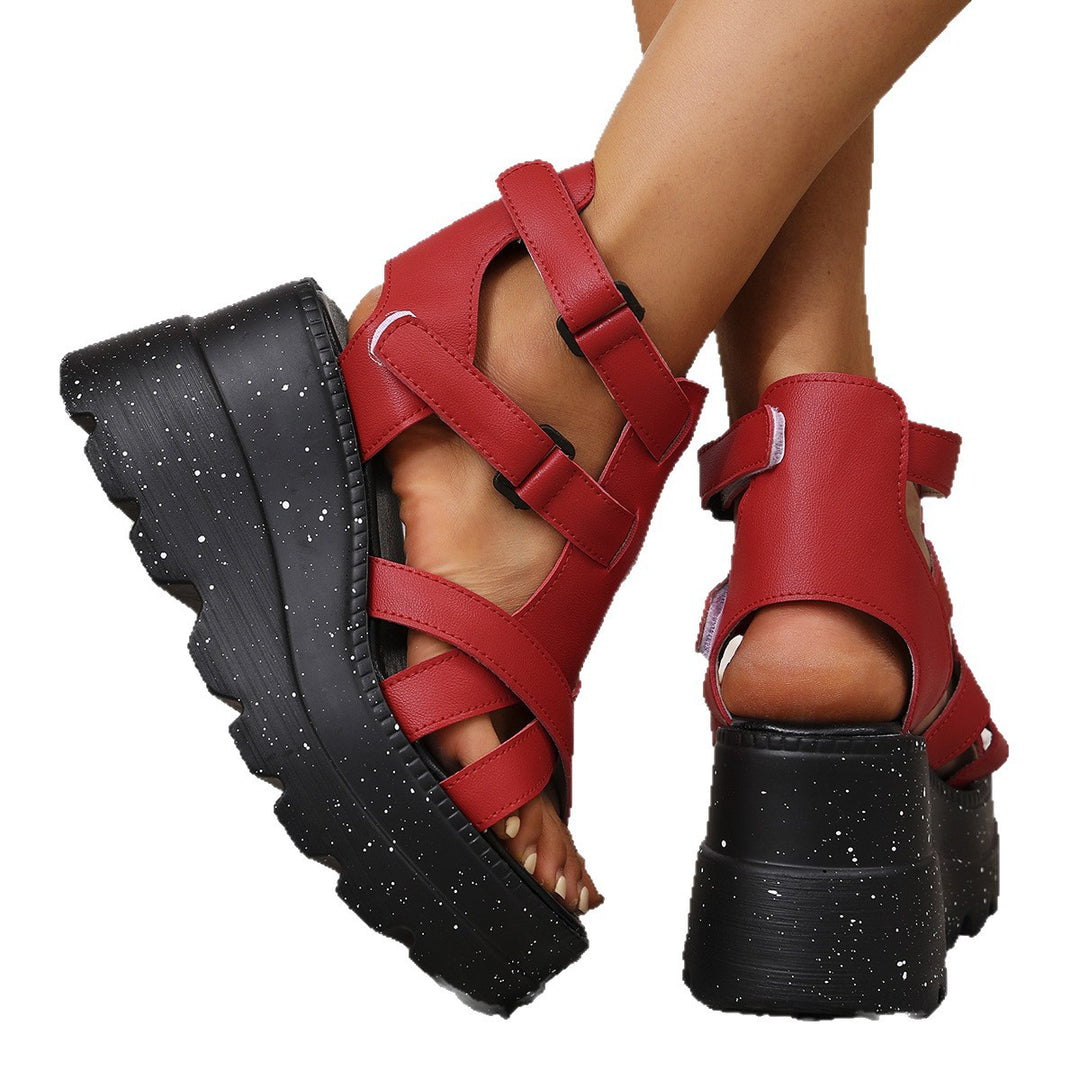 Damen Wedge-Sandalen mit verstellbaren Riemen und komfortablem Fußbett EB