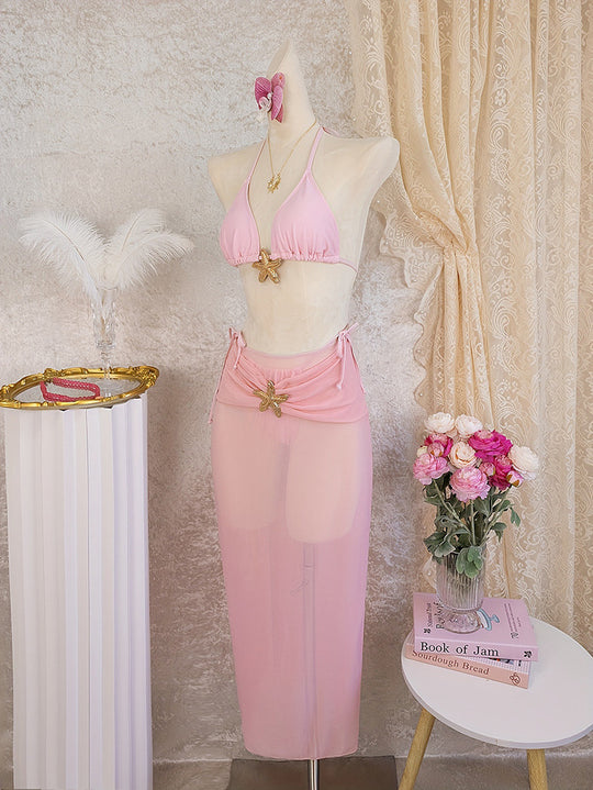 Damen Bikini-Set mit transparenter Strandtunika EB