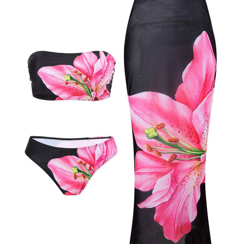 Damen Elegante Strandmode mit Blütenmuster EB