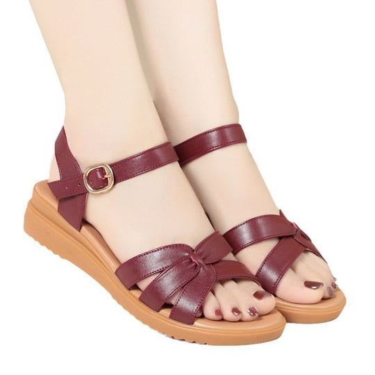 Damen Bequeme Sandalen mit modischen Schleifenakzenten und rutschfester Sohle EB