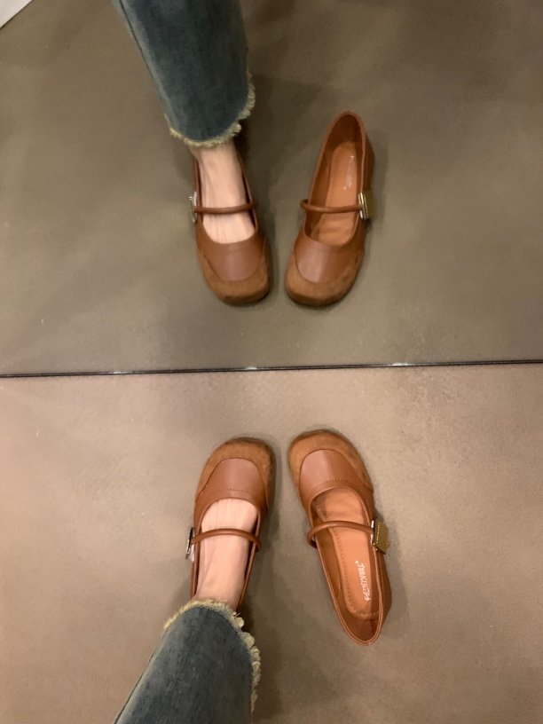 Damen elegante Mary Jane Ballerinas mit modischem Riemchen und bequemer Innenpolsterung EB