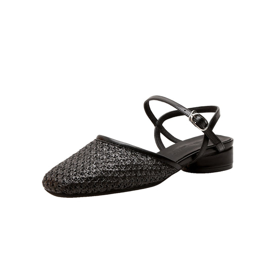 Damen Slingback-Pantoletten mit geflochtenem Obermaterial EB
