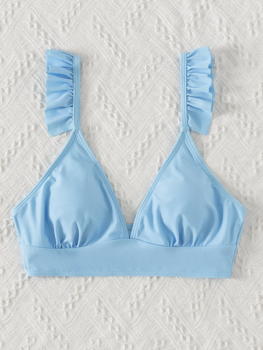 Damen Triangel-Bikinioberteil mit Rüschendetails EB