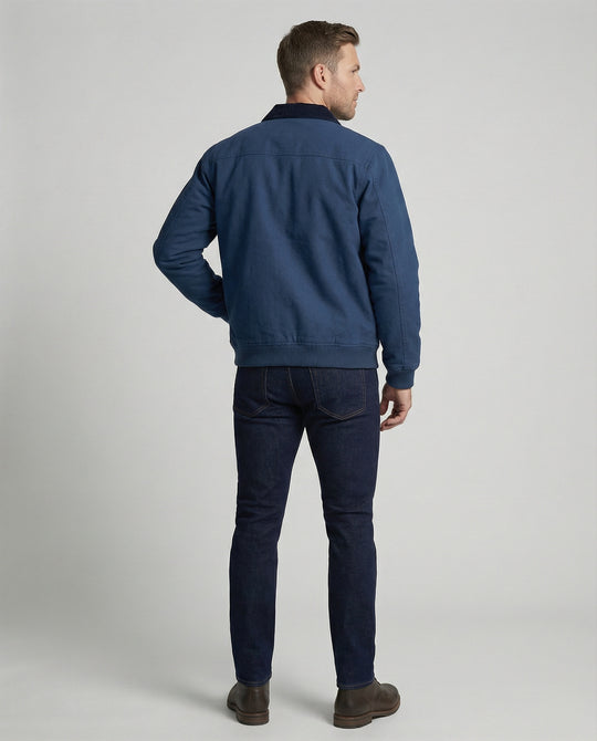 Herren robuste Worker-Jacke im Chore-Stil mit Cordkragen und aufgesetzten Pattentaschen EB