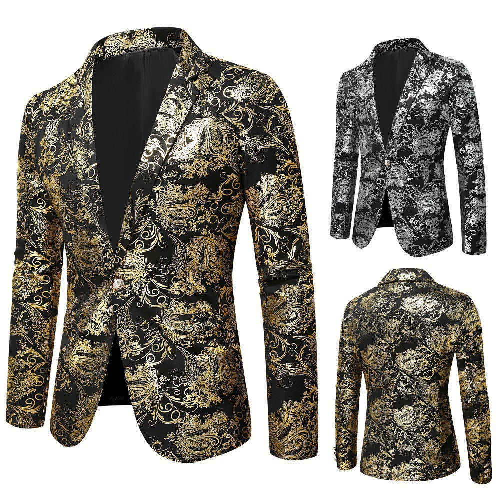 Herren eleganter Goldmuster Blazer EB