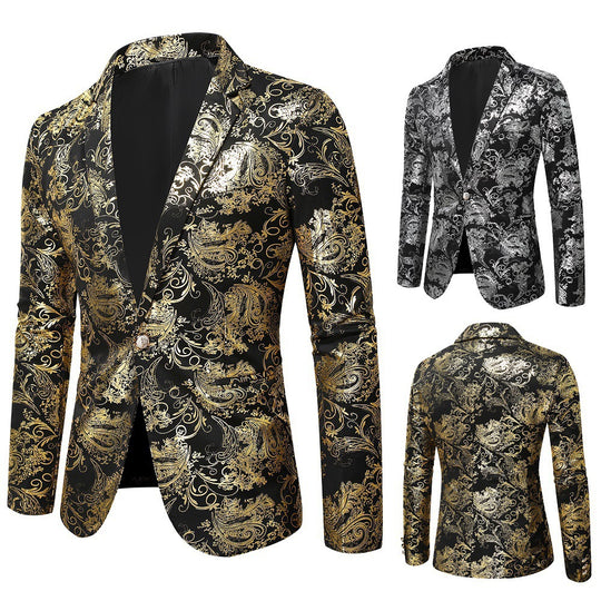 Herren eleganter Goldmuster Blazer EB