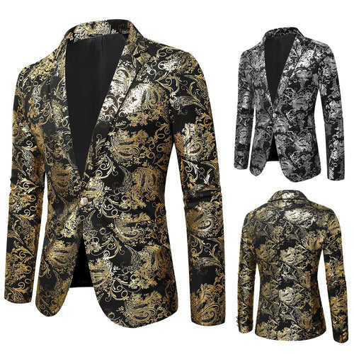 Herren eleganter Goldmuster Blazer EB