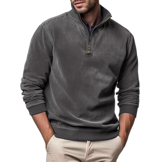 Herren sportlicher Pullover mit halbem Reißverschluss EB