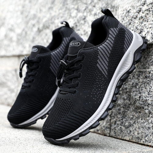 Damen Sportliche Laufschuhe mit atmungsaktivem Strickoberteil und innovativem Schnellschnürsystem EB