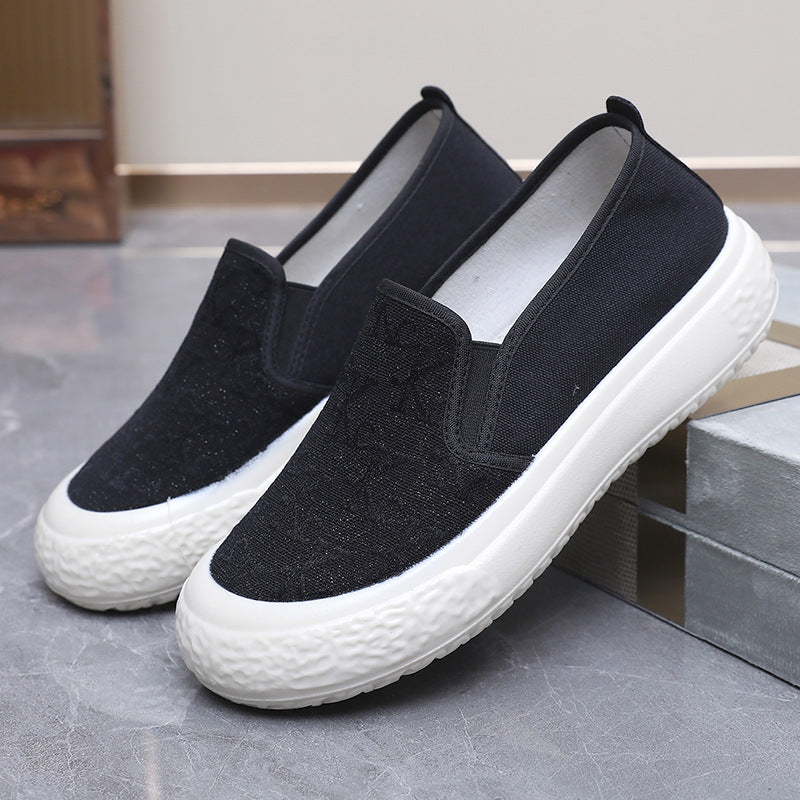Damen Sportliche Slip-On Sneakers mit rutschfester Sohle und elastischem Einsatz EB