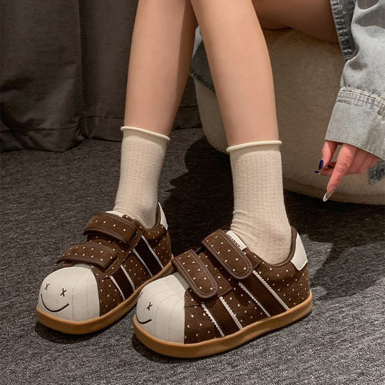 Damen Sneakers mit breiten Klettverschlüssen und lässigem Design EB