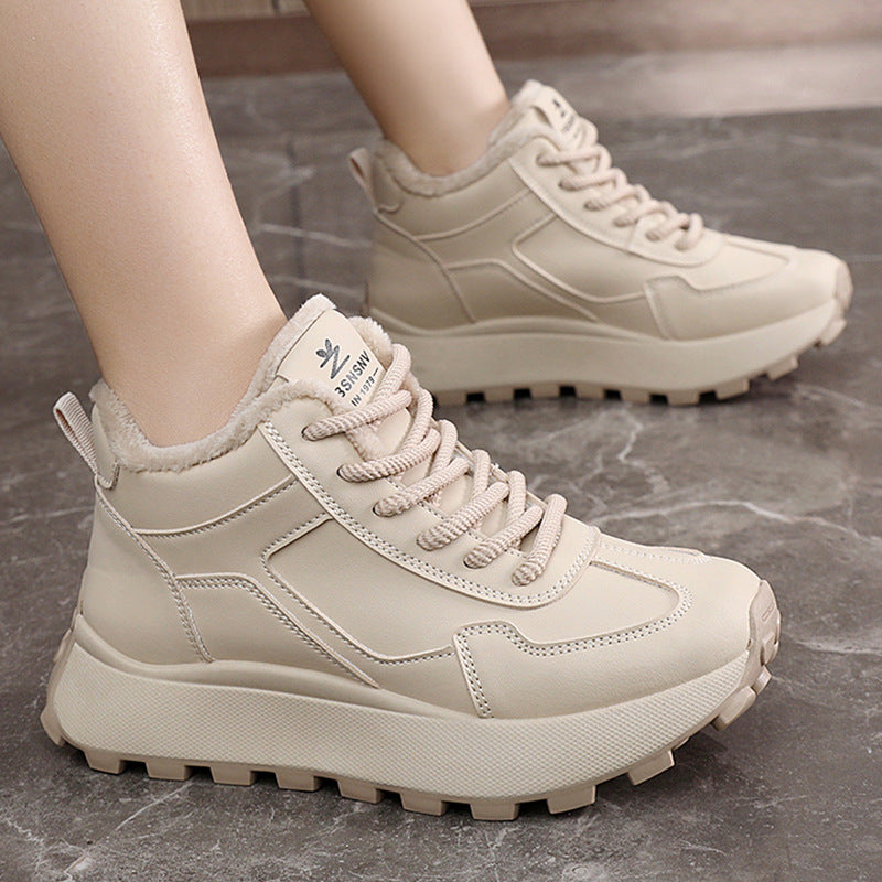 Damen High-Top Sneakers mit flauschigem Innenfutter und rutschfester Sohle EB