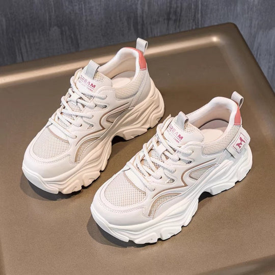 Damen Chunky Sneakers mit atmungsaktiver Mesh-Oberfläche und sportlicher Dämpfung EB
