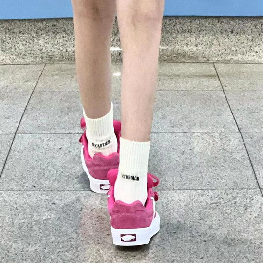 Damen Sneakers mit dekorativen Schleifen und komfortabler Sohle EB