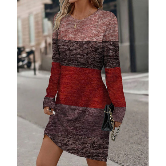 Damen Strickkleid mit modischem Strukturmuster und lässigem Schnitt EB