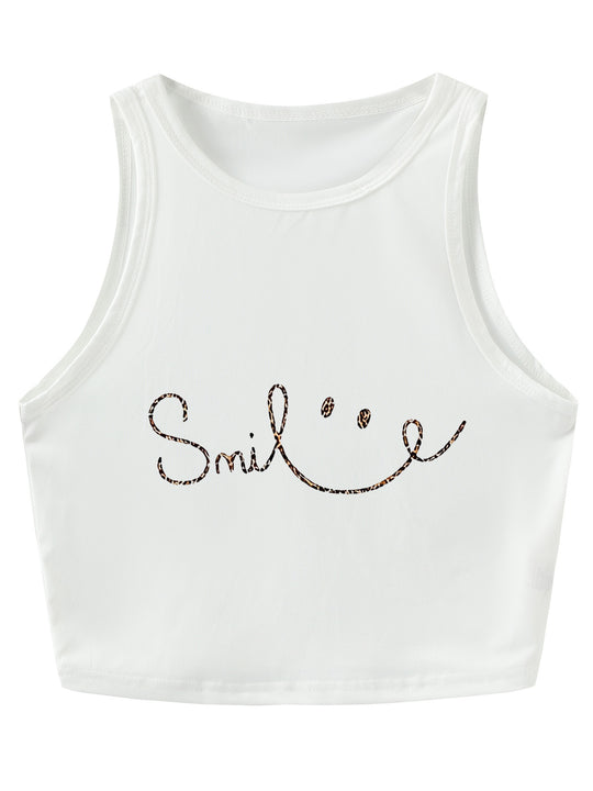 Damen Crop-Top mit kreativem Spruch und lässigem Schnitt EB