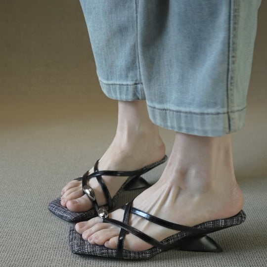 Damen Slingback-Pantoletten mit modischem Design und elegantem Absatz EB