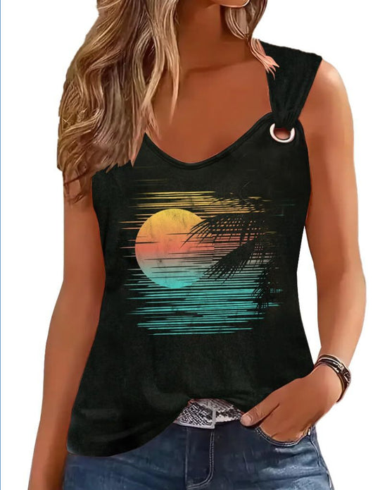 Damen Tanktop mit einzigartigem Grafikdruck und lässigem Schnitt EB