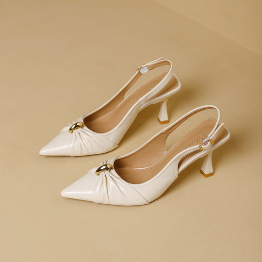 Damen elegante Slingback-Pumps mit modischem Schmuckelement EB
