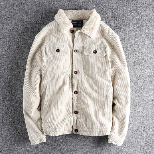 Herren Cordjacke mit kuscheligem Futter und praktischen Taschen EB