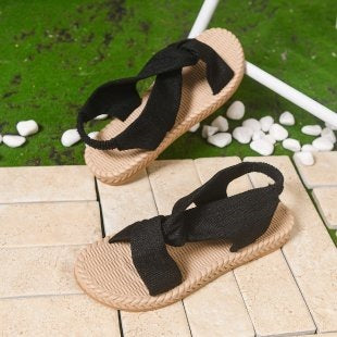 Damen Riemchensandalen mit elegantem Schleifen-Design und bequemem Fußbett EB