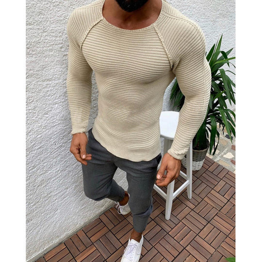 Herren modischer Strickpullover mit strukturiertem Design EB