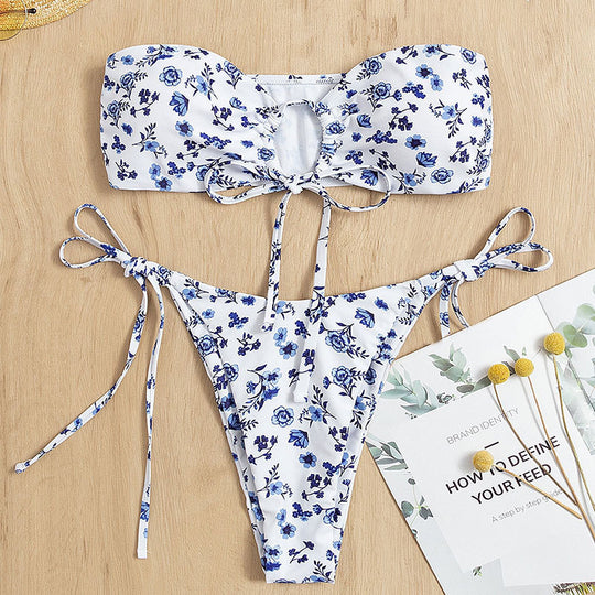 Damen Bandeau-Bikini mit raffiniertem Schleifen-Design EB