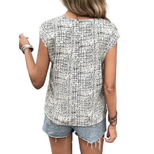Damen Baumwolloberteil mit strukturiertem Muster und lässigem Schnitt EB