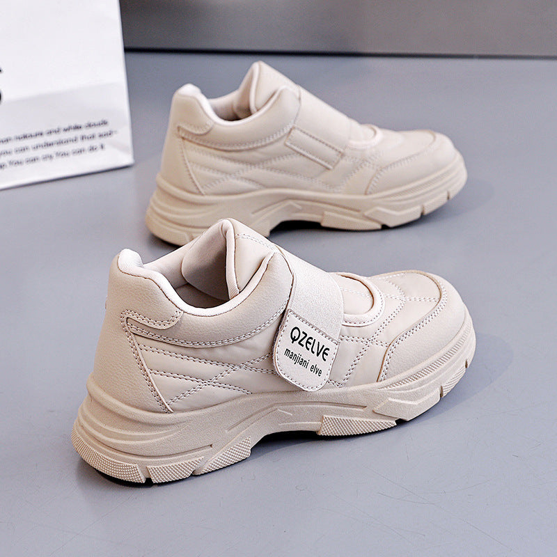 Damen Modische Sneakers mit seitlichem Klettverschluss und rutschfester Sohle EB