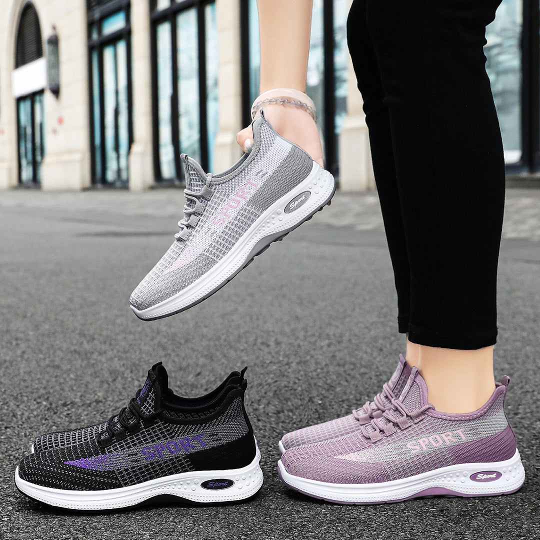 Damen Sportliche Atmungsaktive Sneakers mit rutschfester Sohle EB