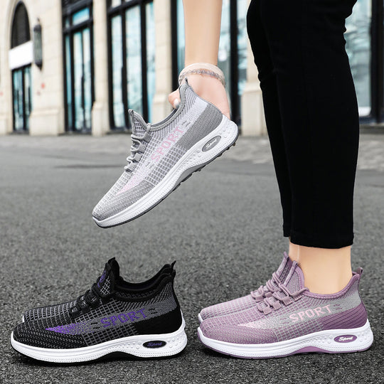 Damen Sportliche Atmungsaktive Sneakers mit rutschfester Sohle EB