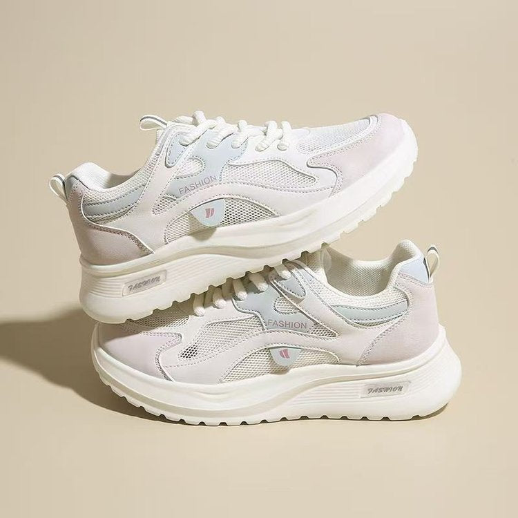 Damen Sportliche Sneakers mit atmungsaktiver Netzstruktur und rutschfester Sohle EB