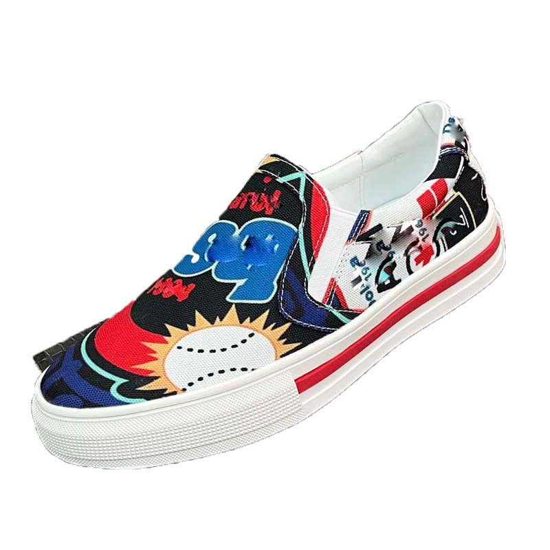 Damen Slip-On Sneakers mit kreativem Grafikdesign und rutschfester Sohle EB