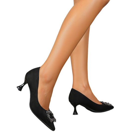 Damen Pumps mit stilvollem Dekor und komfortablem Absatz EB