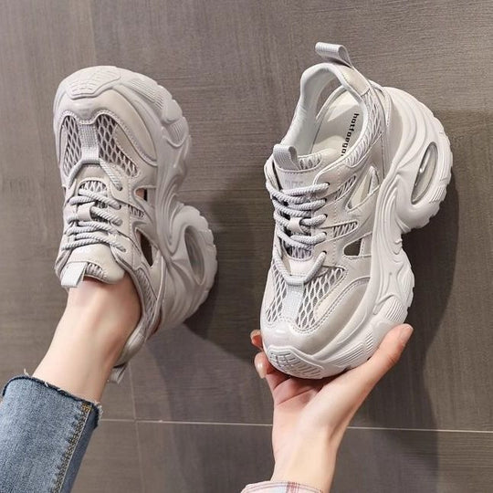 Damen Sportliche Chunky Sneakers mit atmungsaktiver Mesh-Oberfläche und komfortabler Dämpfung EB