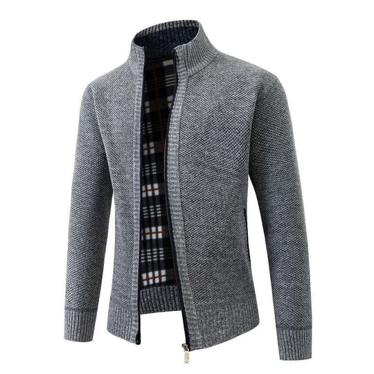 Herren modische Strickjacke mit hohem Kragen und hohem Komfort EB