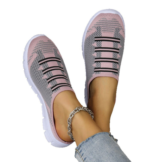 Damen Atmungsaktive Slip-On Sneakers mit elastischem Obermaterial EB