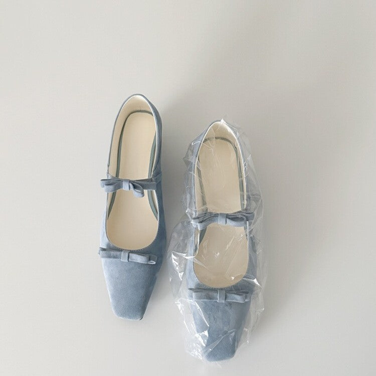 Damen Ballerina-Schuhe mit luxuriösem Schleifenakzent und spitz zulaufendem Design EB