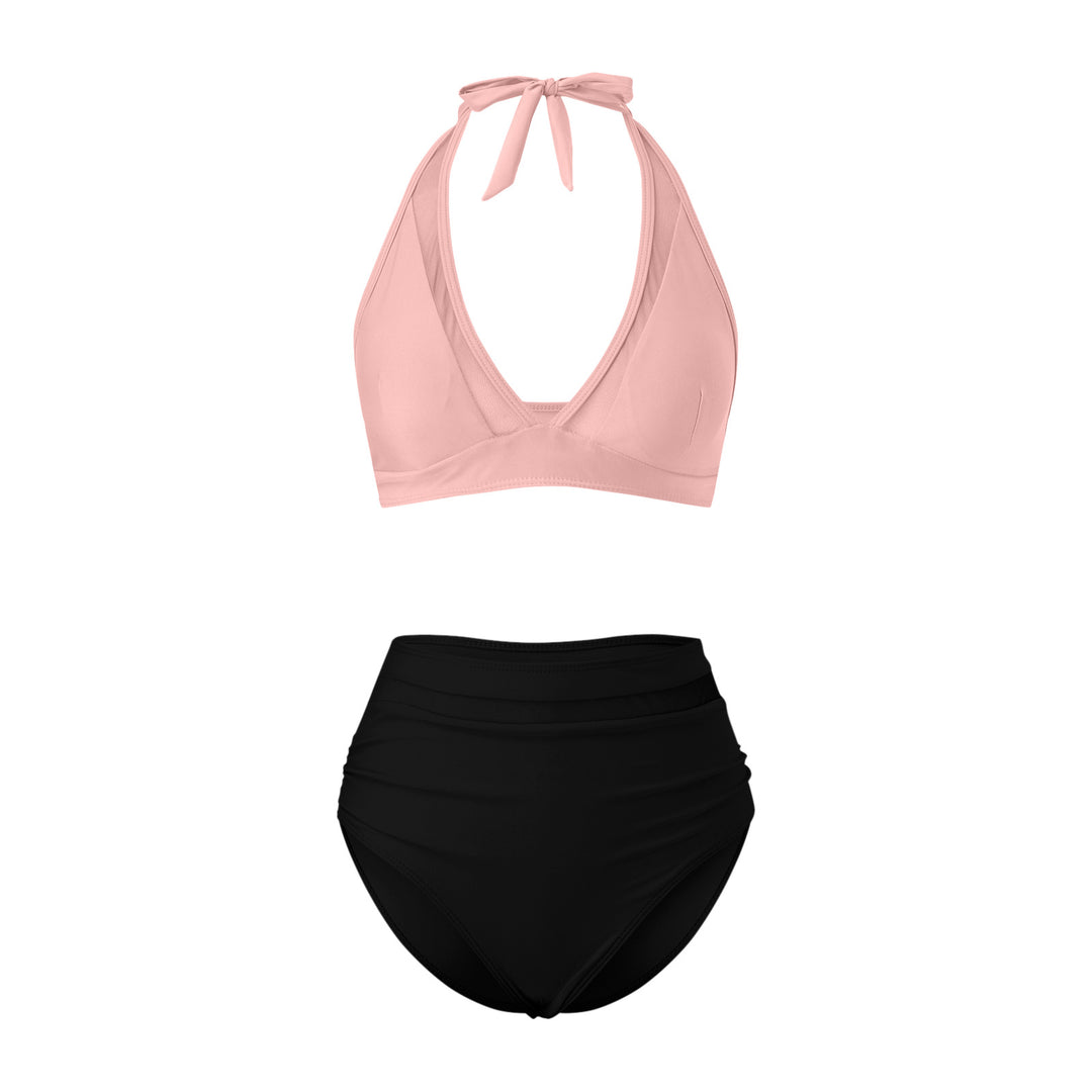 Damen Hochtailliertes Bademoden-Set mit stylischem Haltertop EB