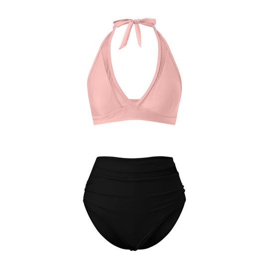 Damen Hochtailliertes Bademoden-Set mit stylischem Haltertop EB