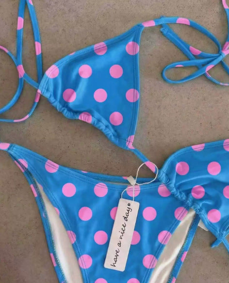 Damen Triangel-Bikini mit punktemuster EB