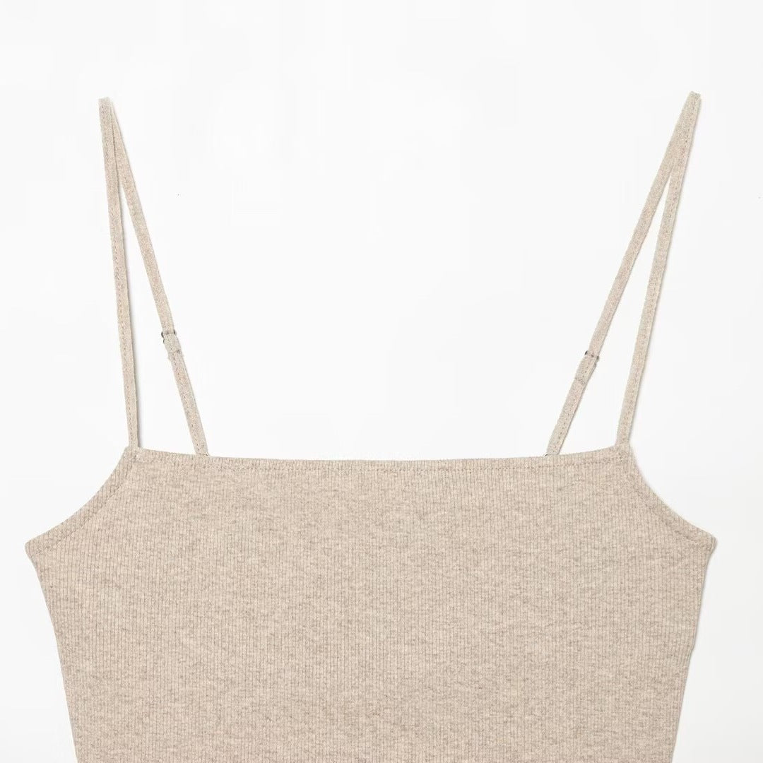 Damen Crop-Top mit funkelnden Pailletten und schmalen Trägern EB
