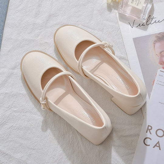 Damen elegante Blockabsatz Pumps mit modischer Schnallenverzierung EB