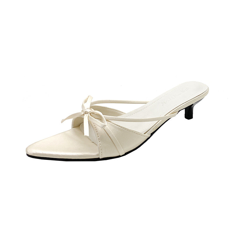 Damen Elegante Slingback-Mules mit dekorativen Schleifen EB