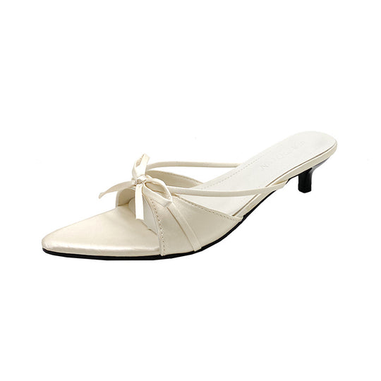 Damen Elegante Slingback-Mules mit dekorativen Schleifen EB