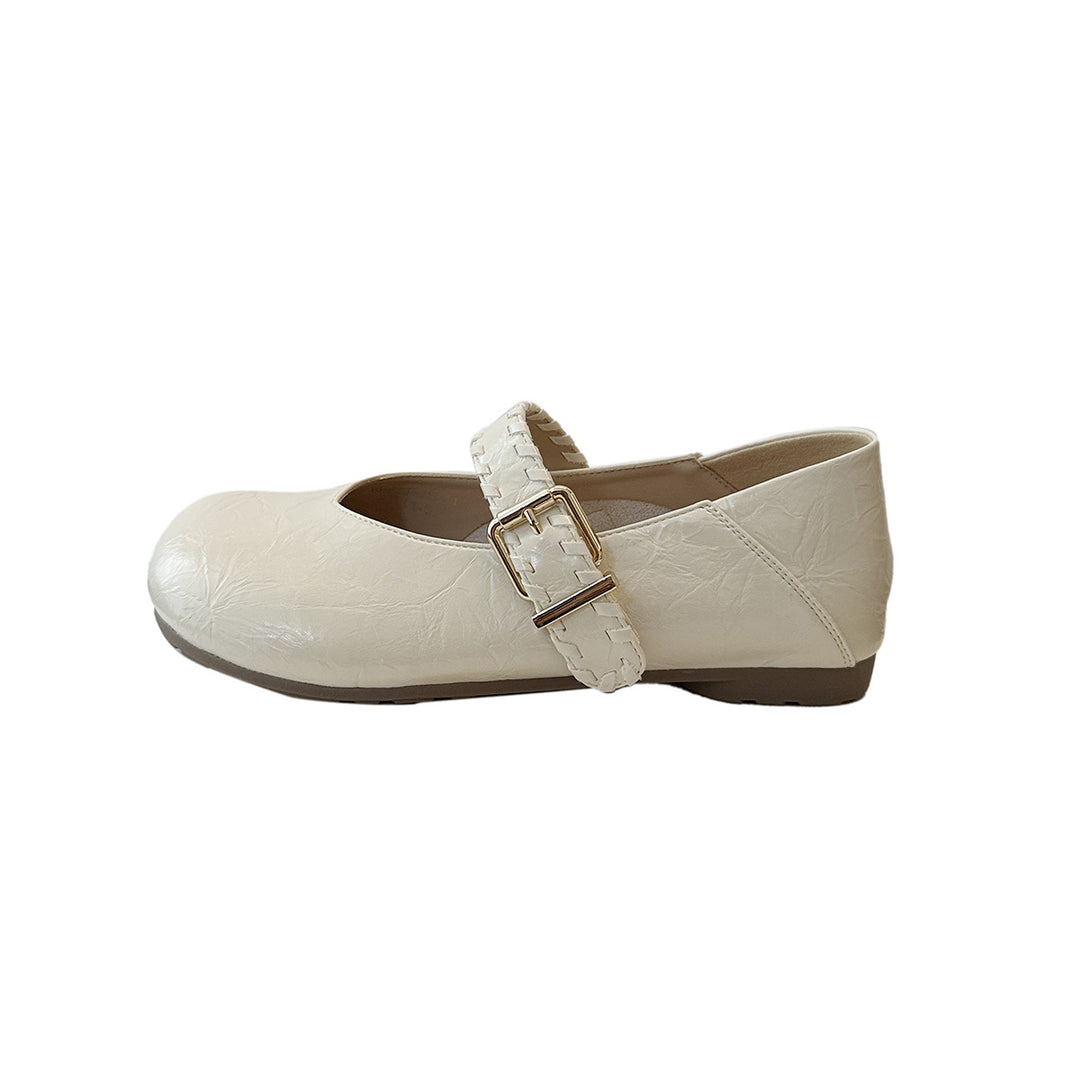 Damen Ballerinas mit modischem Riemchen und glänzender Oberfläche EB
