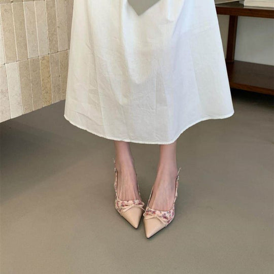 Damen elegante Slingback-Pumps mit floralem Design EB
