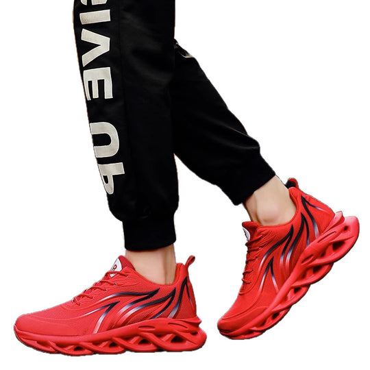 Herren futuristische Wellen-Sohlensneaker mit atmungsaktivem Strickoberteil EB
