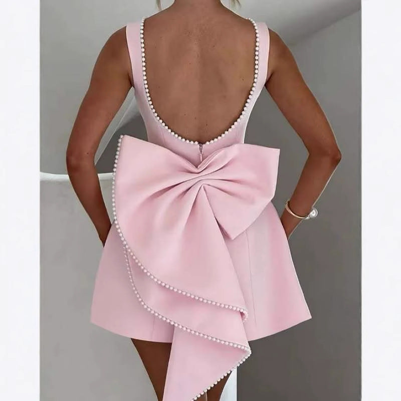 Damen A-Linien Cocktailkleid mit Perlenverzierung EB