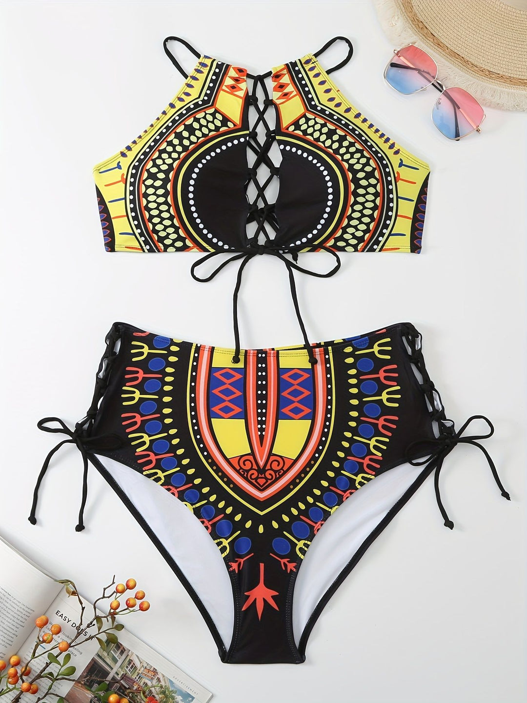 Damen Hochwertiger Bikini mit raffiniertem Schnürdesign EB